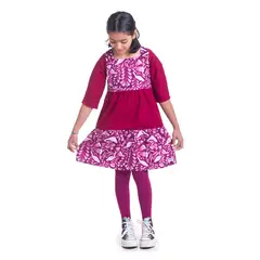 NATA COTON - VESTIDO ALGODÓN FRANELA ROJO PURPURA