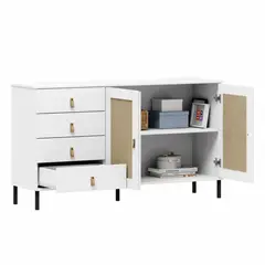DIBA MUEBLES - Comoda Moderna o Aparador 4Cajones Krisna Blanco