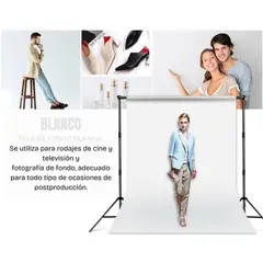 GENERICO - FONDO DE TELA MUSELINA 3X6 BLANCO PARA ESTUDIO FOTOGRAFICO