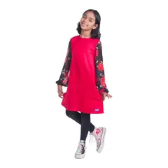 NATA COTON - VESTIDO MANGA TUL ROJO