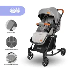 BABY HAPPY - Coche Cuna con Mecedora modelo Madrid color Plomo