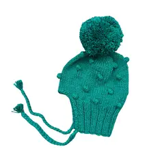 RED CARROT - Chullo tejido color verde con lunares