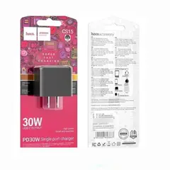 HOCO - Cargador Carga Rapida 30w Puerto C - NEGRO
