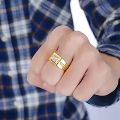 GENERICO - Aro Elegant Gentleman Zircón Hombre Anillo Accesorios Joya Genieka