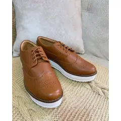 GENERICO - ZAPATOS MUJER OXFORD - CAMEL PLATAFORMA