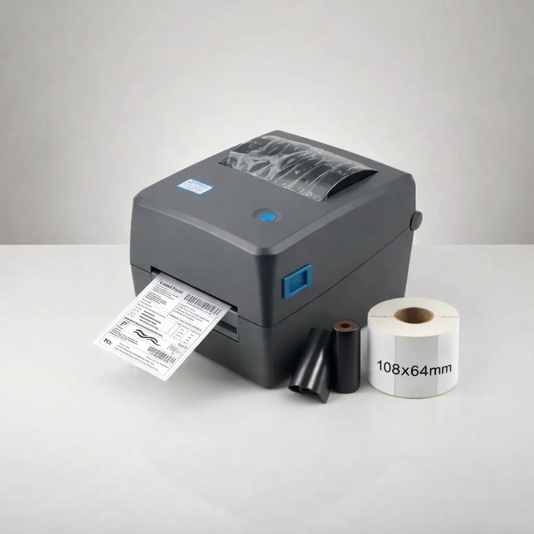 Impresora transferencia termica y termico directo etiquetas códigos barra USB Bluetooth 110mm TT424B
