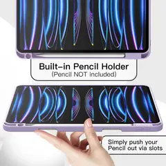 FUNDAANTIGOLPES - Funda Smart Cover con Porta Lapiz para IPAD PRO 11" 2024 LILA