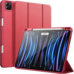 FUNDAANTIGOLPES - Funda Smart Cover con Porta Lapiz para IPAD PRO 11" 2024 ROJO