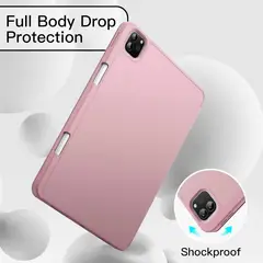 FUNDAANTIGOLPES - Funda Smart Cover con Porta Lapiz para IPAD PRO 11" 2024 PALO ROSA