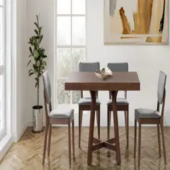 DMUEBLES - Comedor 4 sillas Granada - Nogal oscuro