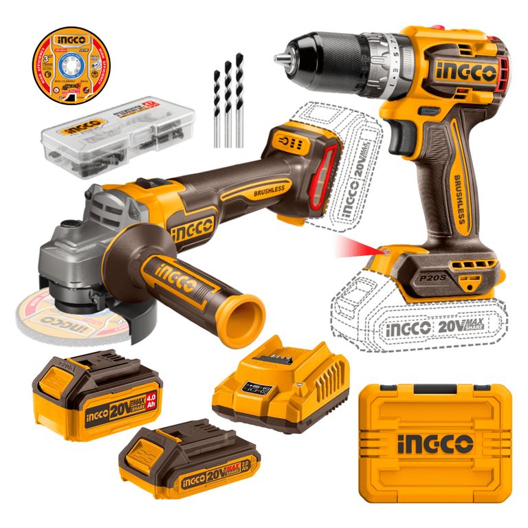 Combo industrial Taladro percutor + amoladora 4½ Ingco