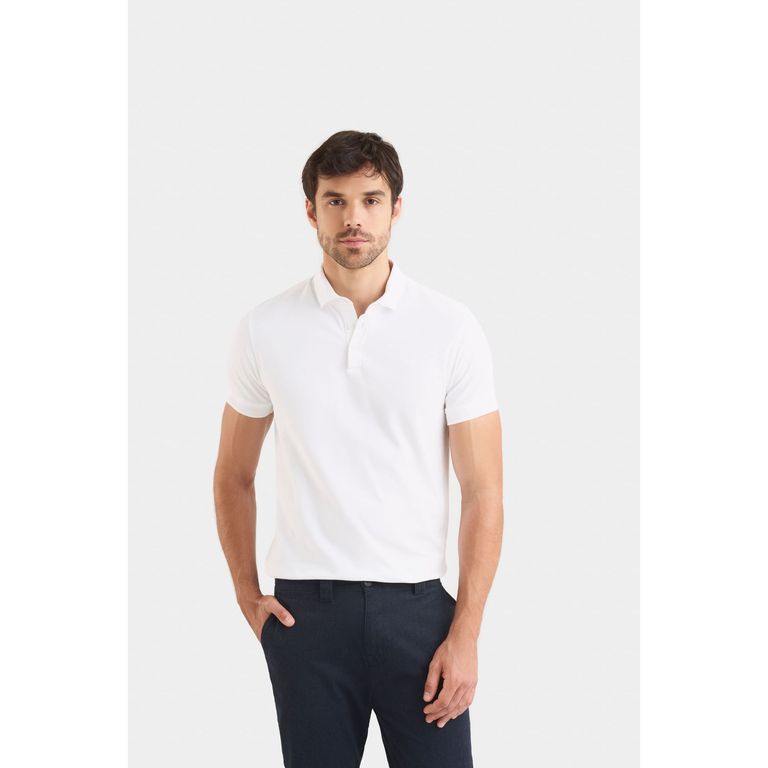 Vélez Polera Casual Algodón Pima Blanco