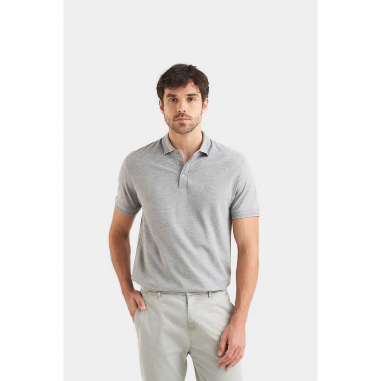 Vélez Polo Casual Algodón Pima Gris