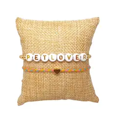 LUCYANA JOYAS Y ACCESORIOS - Set de Pulsera para Mujer Frase Petlover y Corazón - Joyas Lucyana