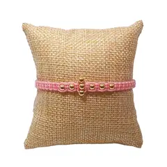 LUCYANA JOYAS Y ACCESORIOS - Pulsera para Mujer de Hilo Rosado con Cruz Crucifijo - Joyas Lucyana