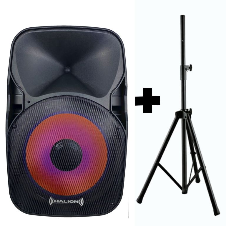 Parlante Activo RHA 15EB + Soporte 800W PMPO USB BT Micrófono