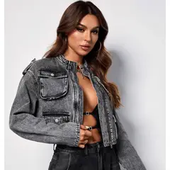 BENCUS JEANS - Casaca Jean Mujer Iconic Cargo