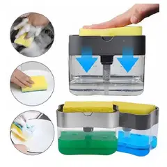 GENERICO - Dispensador Lavavajillas Jabon Liquido 2 en 1 + Esponja