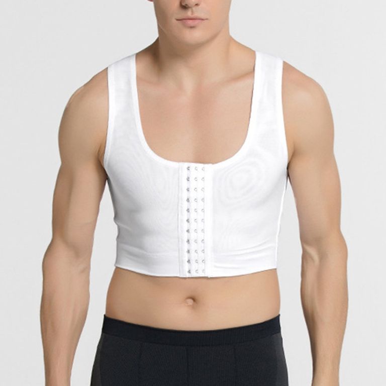 Camiseta sin mangas moldeadora de pecho corsé para hombre