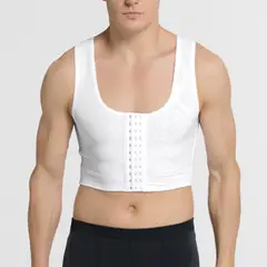 ZIMRAHYG - Camiseta sin mangas moldeadora de pecho corsé para hombre