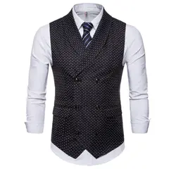 TIOZONEY - Traje Chaleco para Hombre-Negro