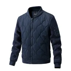 TIOZONEY - Chaqueta con cierre para hombre - Azul