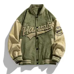 TIOZONEY - Chaqueta de béisbol para hombre - Verde Claro