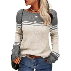 TIOZONEY - Sweater Cuello Redondo Mujer