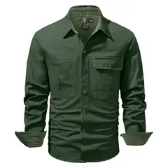TIOZONEY - Chaqueta casual de algodón con cuello alto para hombre