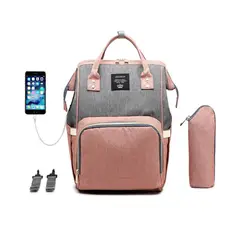TIOZONEY - Mochila Pañalera Impermeable Amplia Moderna Térmica USB