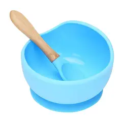 TIOZONEY - Cuencos De Succión Para Bebés Con Juego De Cuchara De Bambú