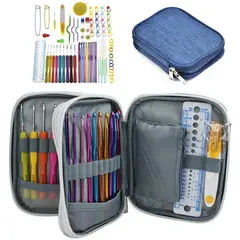 TIOZONEY - 85PCS Crochet Hooks Needles Kit Herramientas de tejer