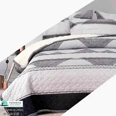 VENECIA - Set Cubrecama Piel de Angel con Reverso Cordero 2Plz-M05