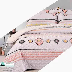 VENECIA - Set Cubrecama Piel de Angel con Reverso Cordero 2Plz-M08