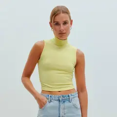 GENERICO - Basico Mujer Top Rip Amanda Tomé Amarillo