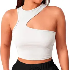 GENERICO - Basico Mujer Top Rip Oprah Powell Blanco