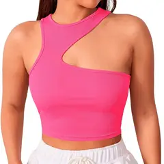 GENERICO - Basico Mujer Top Rip Oprah Powell Fucsia