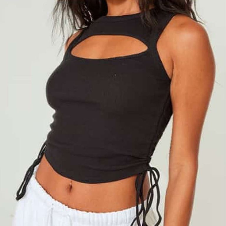 Basico Mujer Top Rip Guliana Negro