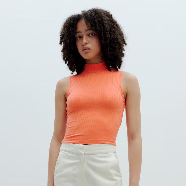 Basico Mujer Top Rip Amanda Tomé Naranja
