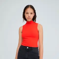 GENERICO - Basico Mujer Top Rip Amanda Tomé Rojo