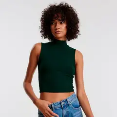 GENERICO - Basico Mujer Top Rip Amanda Tomé Negro