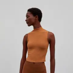 GENERICO - Basico Mujer Top Rip Amanda Tomé Beige