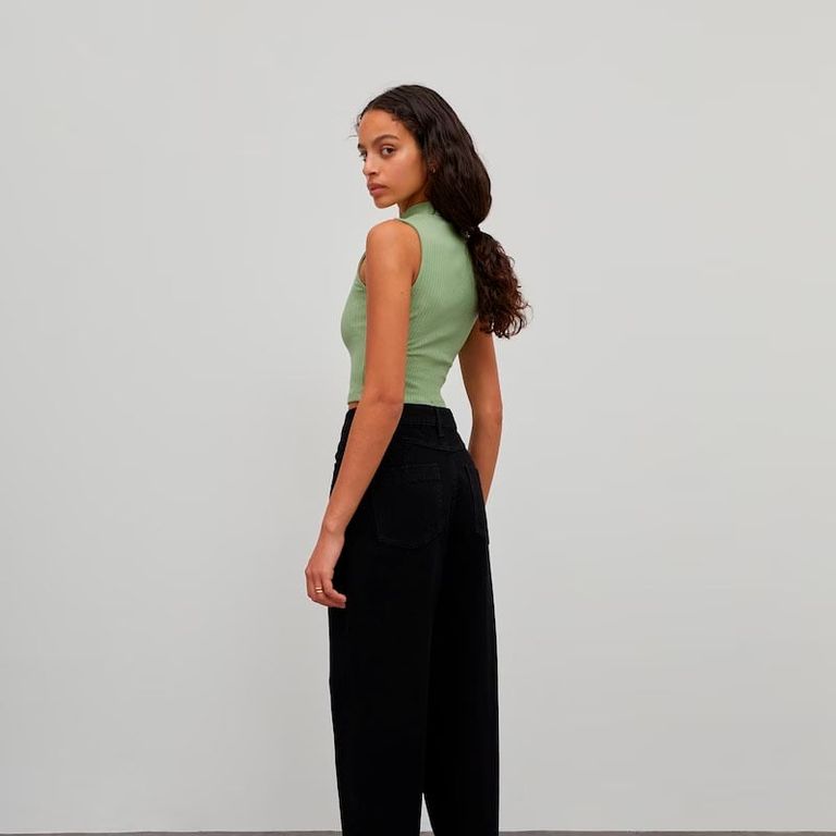 Basico Mujer Top Rip Amanda Tomé Verde Manzana