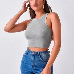 GENERICO - Basico Mujer Top Rip Carol Patricia Gris