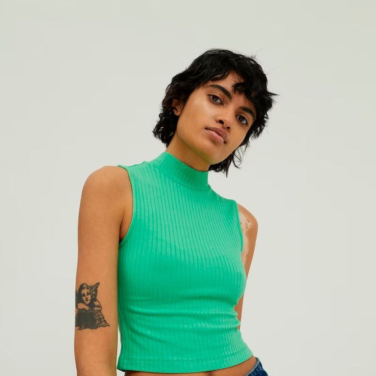 Basico Mujer Top Rip Amanda Tomé Verde