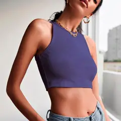 GENERICO - Basico Mujer Top Rip Carol Patricia Morado