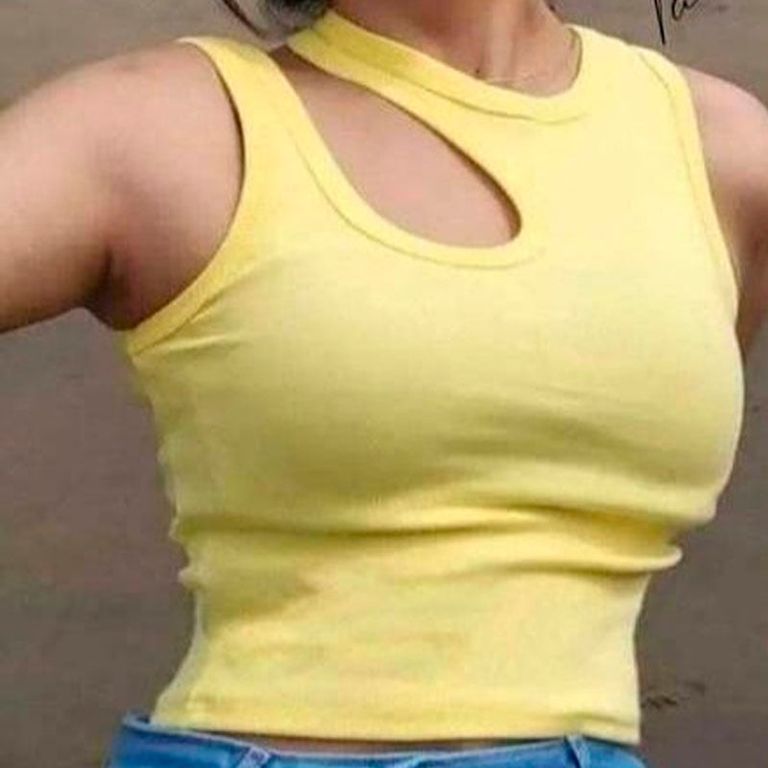Basico Mujer Top Rip Christine Blanc Amarillo