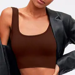 GENERICO - Basico Mujer Top Rip Karen Georgieva Marron