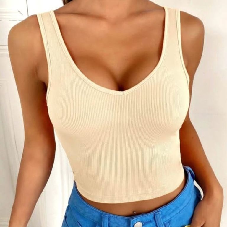 Basico Mujer Top Rip Paola Guitierrez Beige