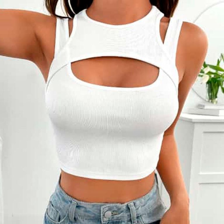 Basico Mujer Top Rip Guliana Blanco